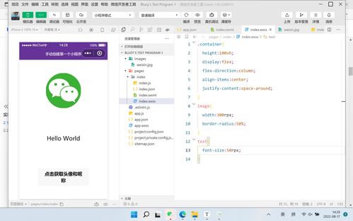 移动软件开发实验报告 第一个微信小程序